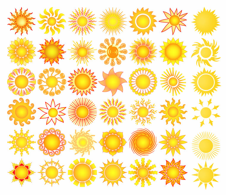 無料ダウンロード 素朴でかわいい太陽のベクターイラスト素材 約150個まとめ Eps Free Style All Free