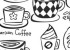 メニューにいかが！手書き風でかわいいコーヒーカップのフォトショップ・ブラシ（32コ）