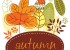 秋をイメージした落ち葉のイラスト素材、背景素材のset