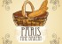パリの朝食。手書き風フランスパン・バスケットのイラスト素材（EPS）