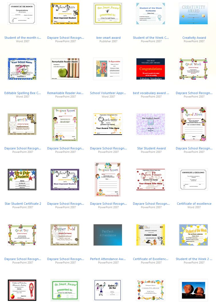 キッズ 子供 に最適 賞状 テンプレート 無料 かわいい ポップ Ms Office 2007 2010 Free Style All Free