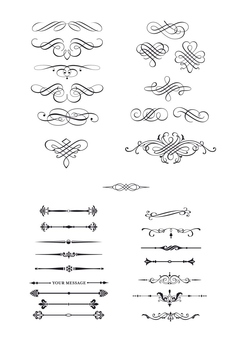 これは使える！アンティークなベクターデザイン枠・飾り罫の詰め合わせ
