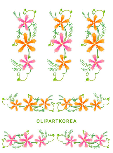 Flowers-fruit-and-butterfly-lace-Vector-material