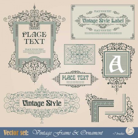 Frame-border-ornament-and-element-in-vintage-style-vector-set-5-3-450x450