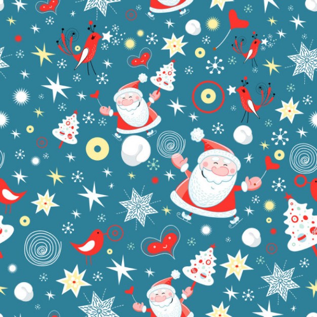 背景素材 ラッピングペーパーに レトロなクリスマスのイラスト素材 商用可 Eps Free Style All Free
