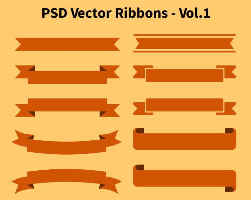 フラットなデザインにもすっと溶け込むリボンやラベル素材 商用可 Ai Eps Psd Free Style All Free